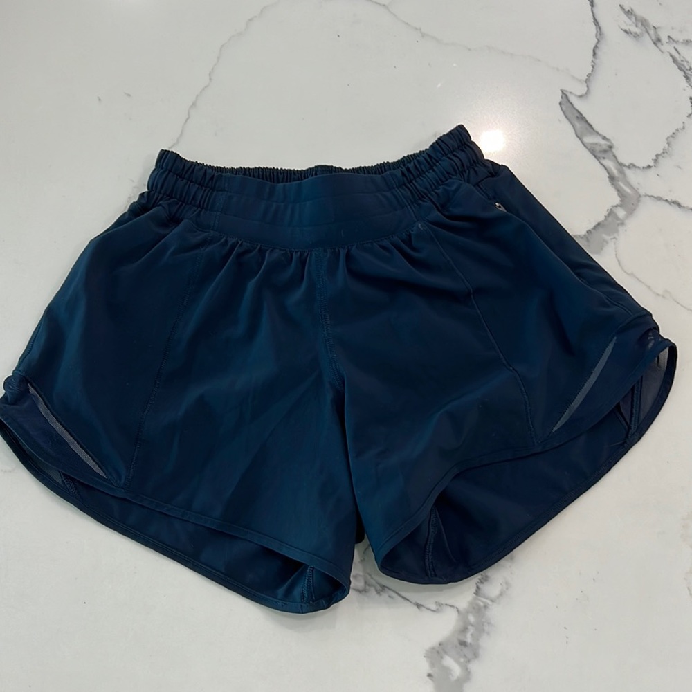 lululemon hotty hot navy blue shorts